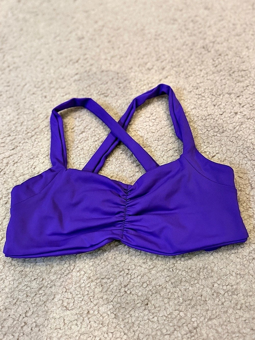 Tiger Friday Purple Ruched Dance Top Adult Size Small